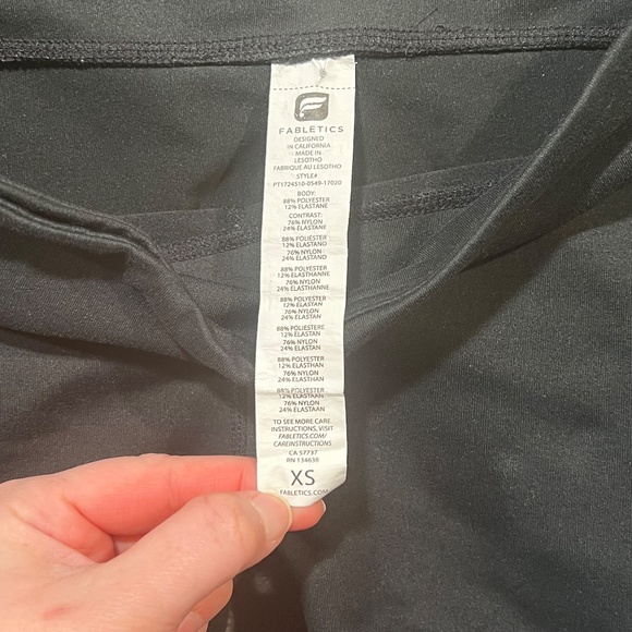 Fabletics Sheer Performance Black & Blue Mesh Leggings Size XS - Picture 7 of 12